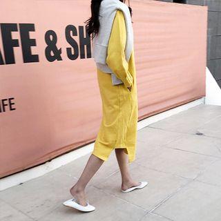 Cutout-hem Midi Pullover Dress