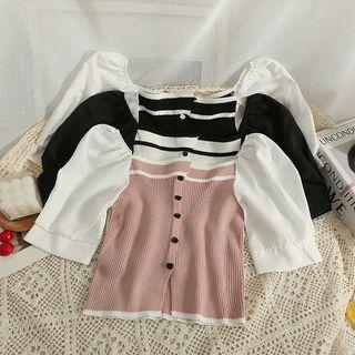 Two-tone Colorblock Skinny Crop Top