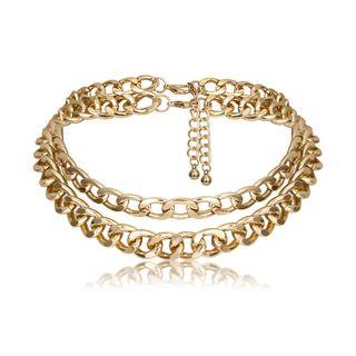 Chained Layered Choker 2696 - Gold - One Size