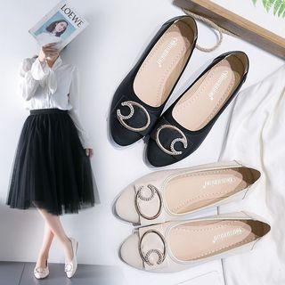 Rhinestone Trim Moon Flats