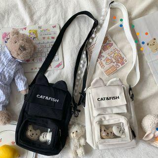 Transparent Pocket Crossbody Bag / Bag Charm / Set