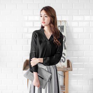Panel Open Placket Blouse