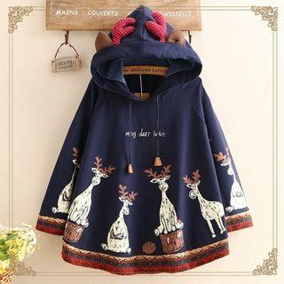 Nordic Print Ear-accent Cape