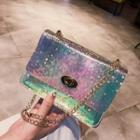 Iridescent Chained Crossbody Bag Transparent - One Size