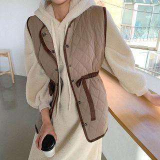 Drawstring-waist Quilted Vest