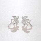 Rhinestone Palm Tree Stud Earring Coconut Tree - One Size