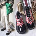 Checker Panel Lace Up Oxford Shoes