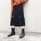 Cutout A-line Midi Skirt
