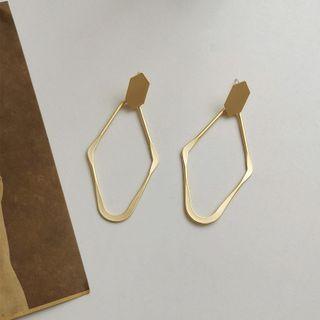 Matte Alloy Rhombus Dangle Earring 1 Pair - Matte Alloy Rhombus Dangle Earring - One Size