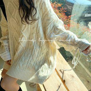 Drawstring Shirt-panel Oversized Knit Minidress