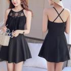 Lace Panel Lace Swim Dress