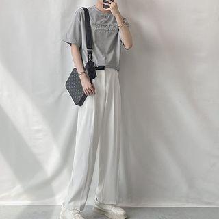 Elbow-sleeve T-shirt / Dress Pants