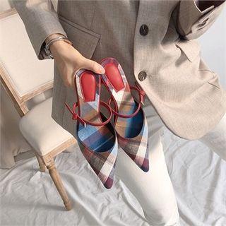 Pointy-toe Velvet Mules