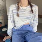 Long-sleeve Tie-dye Zebra Top
