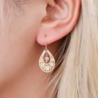 8 Pair Set: Alloy / Faux Pearl Earring (assorted Designs) 01 - 3125 - Kc Gold - One Size