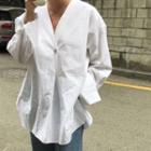V-neck Side Slit Blouse