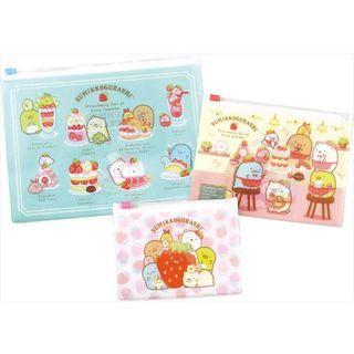 Sumikko Gurashi Zip Pouch 3 Pieces Set (ichigo) One Size
