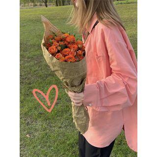 Shirt Jacket Coral Orange - One Size
