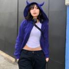 Long Sleeve Cow Head Zip-up Jacket