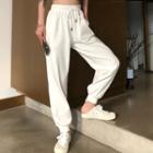 Drawstring Sweatpants / Striped Long-sleeve T-shirt