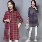 Plaid Medium Long Shirt