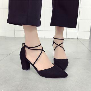 Ankle Strap Pointy-toe Pumps