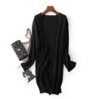 Ribbed Cardigan Black - One Size