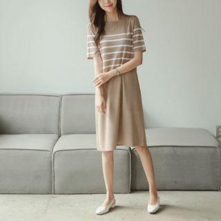 Round-neck Striped Summer Knit Dress