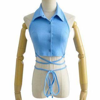 Halter Neck Button-up Top