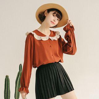 Ruffle Sailor Collar Blouse