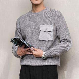 Pocket Detail Crew-neck Sweater