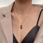 Tag Pendant Layered Choker Necklace 1 Pc - Necklace - Gold - One Size