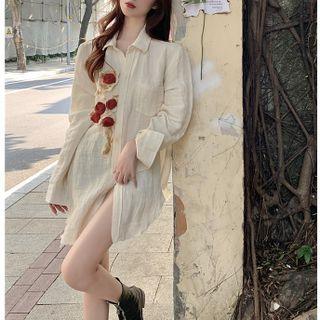 Rose-accent Long Shirt