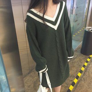 V-neck Cable Knit Dress