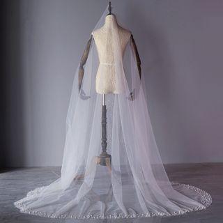Wedding Faux Pearl Veil Veil - White - 300cm X 300cm