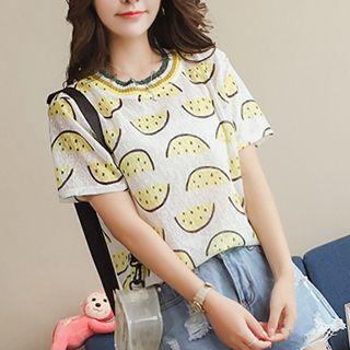 Fruit Printed Short-sleeve T-shirt