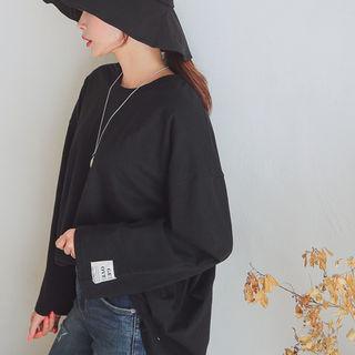 Text-patch Plain T-shirt