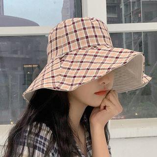 Reversible Plaid Sun Hat