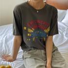 Short-sleeve Letter-illustrated T-shirt