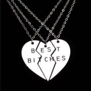 Set Of 3: Lettering Pendant Alloy Necklace (various Designs)