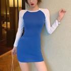 Long-sleeve Raglan Mini T-shirt Dress