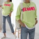 Blooms Letter Appliqu  Sweatshirt