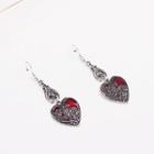 Heart Drop Earring 1 Pair - Heart Drop Earring - Silver & Red - One Size