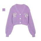 Sequined Cardigan Purple - One Size
