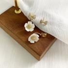 Flower Bow Ear Jacket 1 Pair - Gold - One Size
