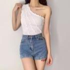 One-shoulder Frill Trim Camisole Top