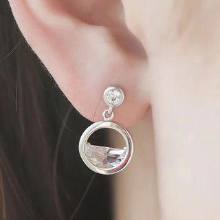 925 Sterling Silver Rhinestone Mini Dangle Earring As Shown In Figure - One Size