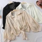 Puff-sleeve Sheer Shirt