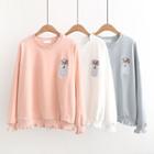 Floral Embroidered Long-sleeve Thin Sweater