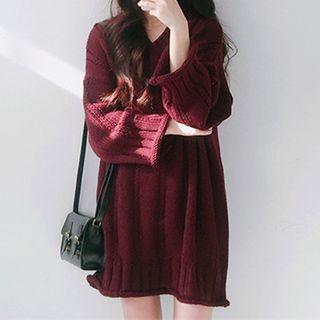 V-neck Linen Cotton Dress